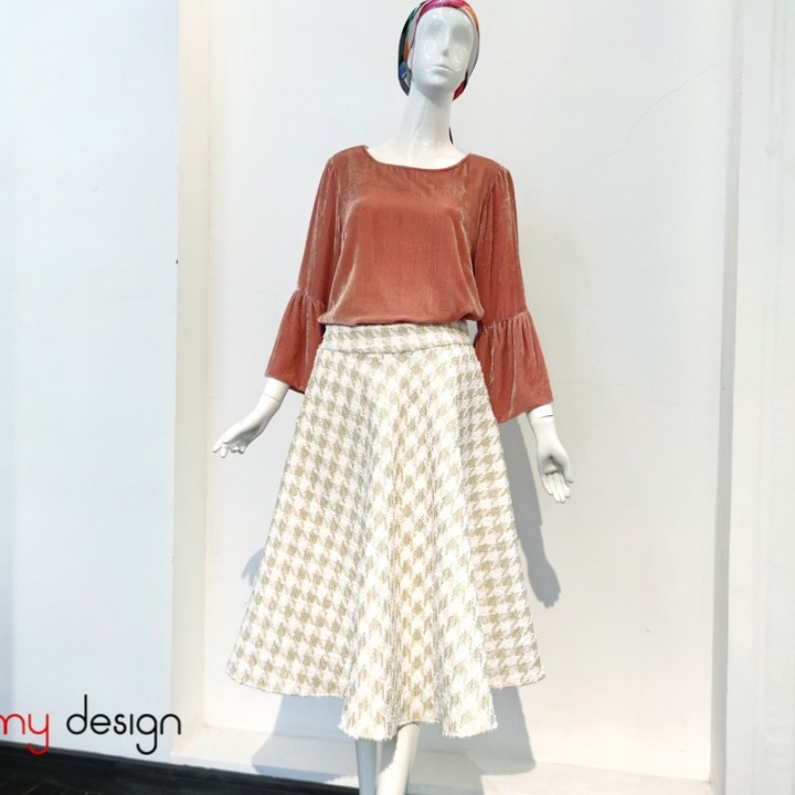 Celena flared skirt with purls